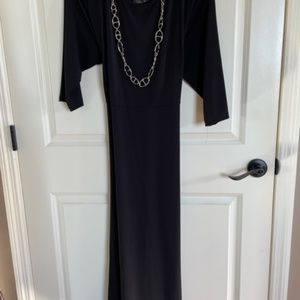 Black 3/4 sleeve Dress, Women, Size 3X, Slenderizing Long Black Dress